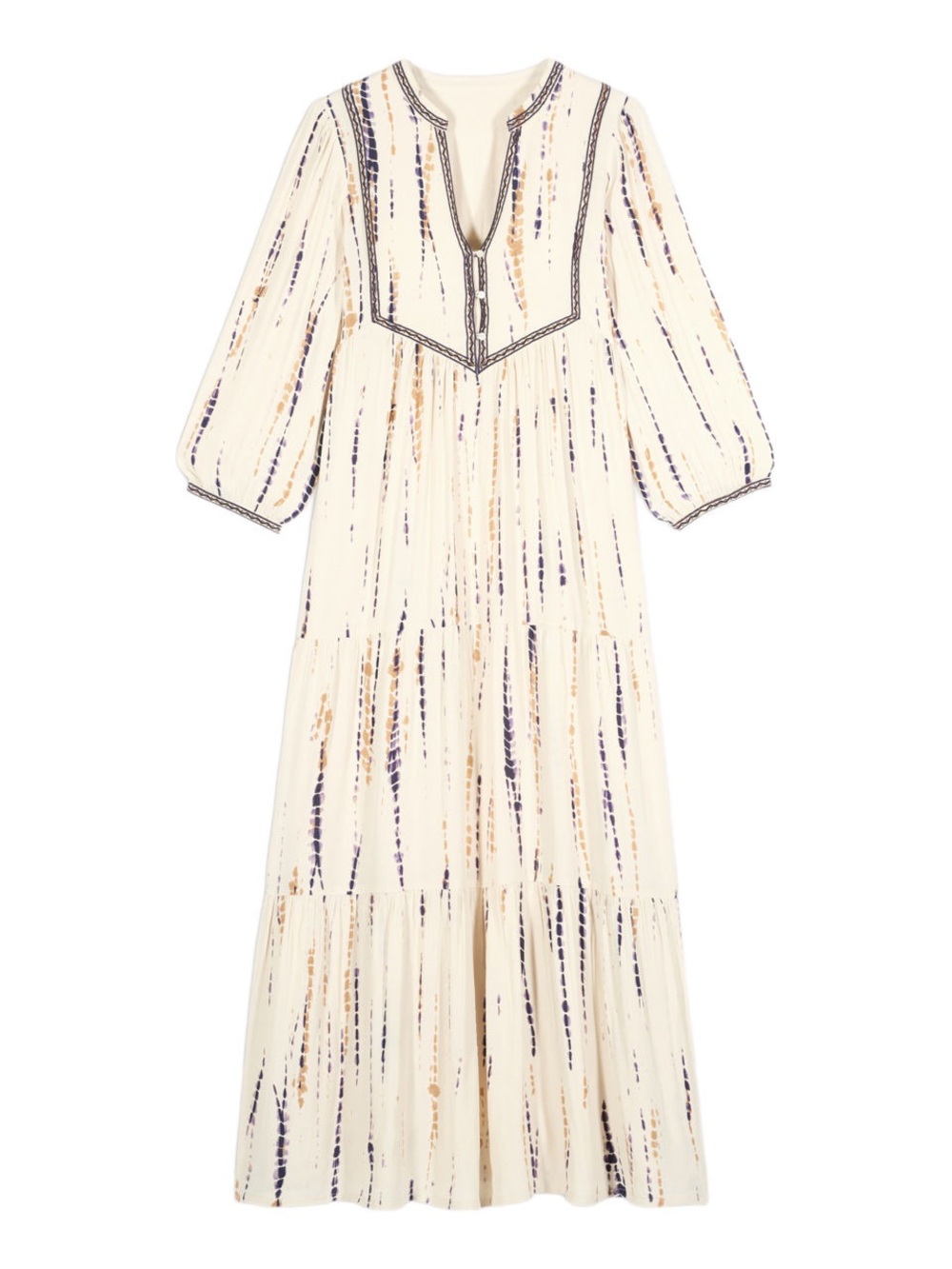 ba&sh Isolde Ivory Printed Tiered Maxi Dress - Picture 3 of 6